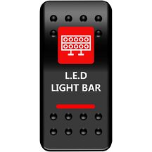 Strømbryter dashbord LED Light Bar rød