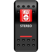 Strømbryter dashbord Stereo rød Strømbryter dashbord Stereo rød