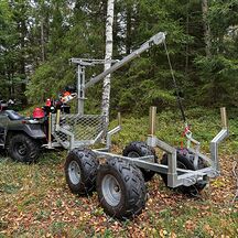 ATV Tømmerhenger med Kran og Elektrisk Vinsj