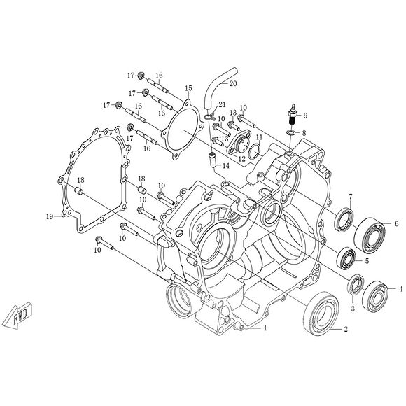 CF MOTO Pakningsboks bakre variator 30 x 45 x 7 CF Moto/Goes 500/600