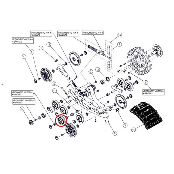 CAMOPLAST Camoplast Mellom hjul Heavy Duty 132mm Sats
