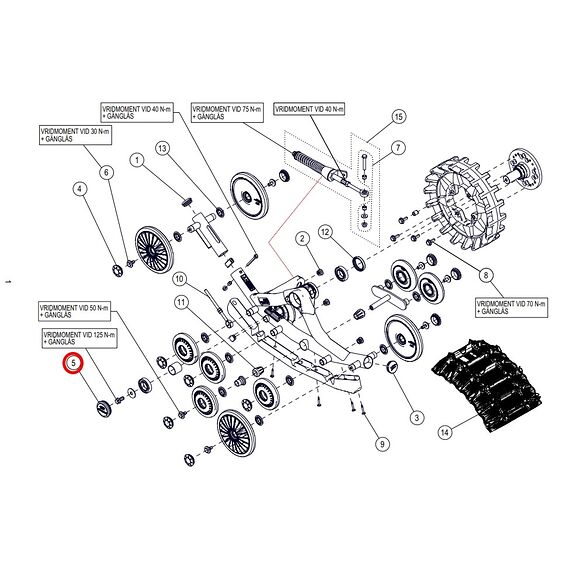 CAMSO Camoplast Hub kapsel Spindle Hub BLÅ