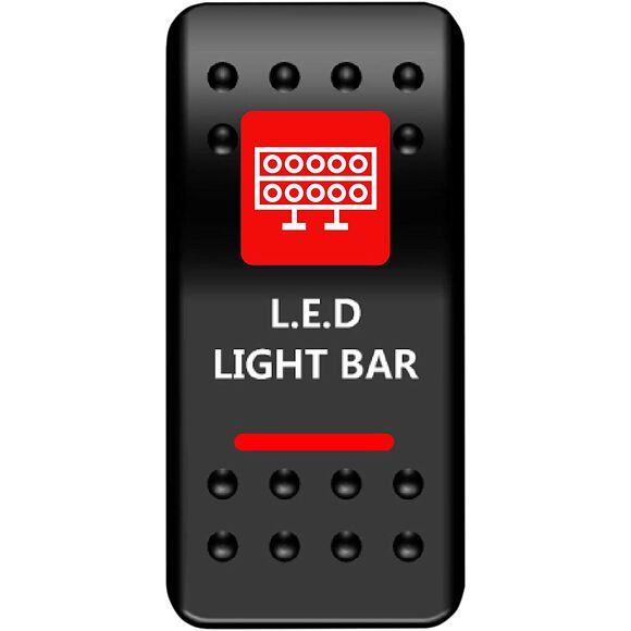 MOOSE Strømbryter dashbord LED Light Bar rød