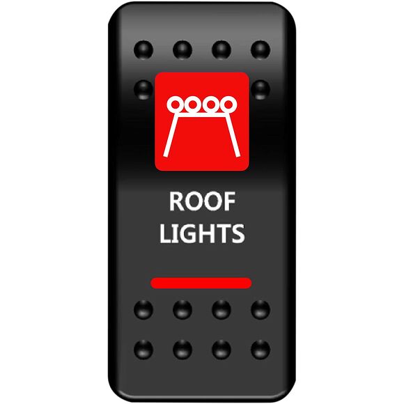 MOOSE Strømbryter dashbord Roof Lights rød