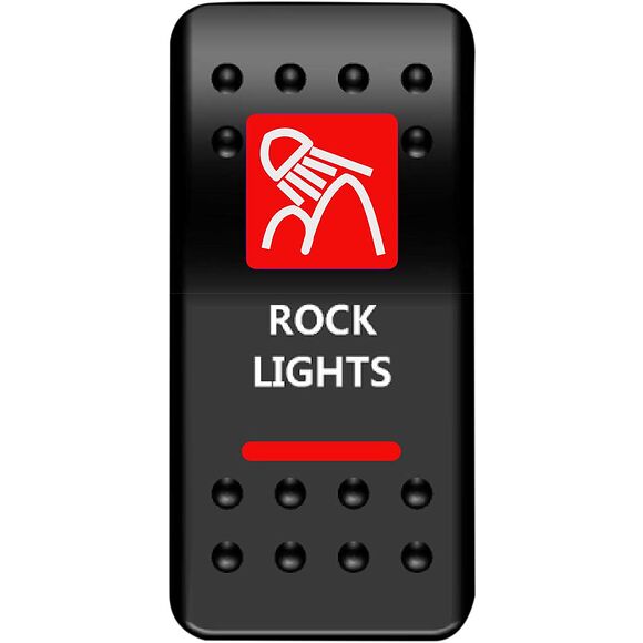 MOOSE Strømbryter dashbord Rock Lights rød