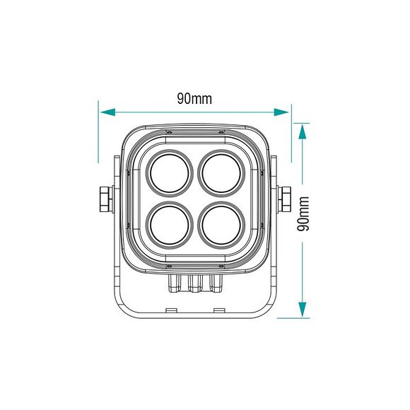 VISION X Vision X Blacktips 4 Led 12W / 2000 lumen 60 grader Flood arbeidslys