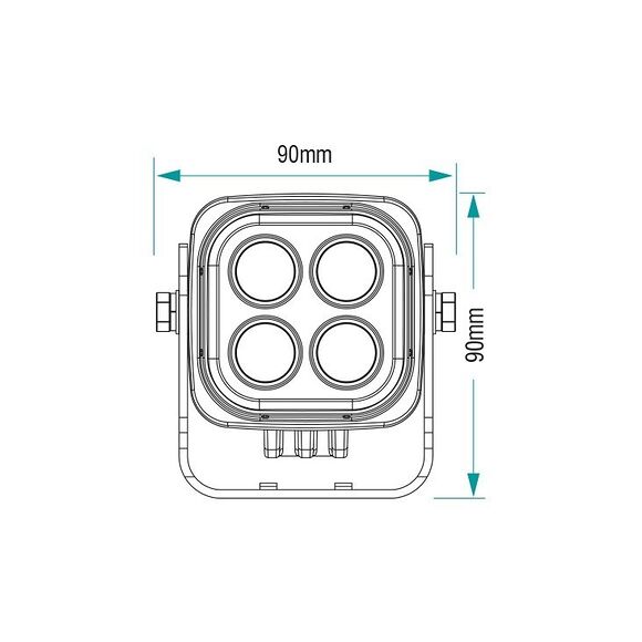 VISION X 2 stk. Vision X Blacktips 4 Led 12W / 2000 Lumen med strømledning