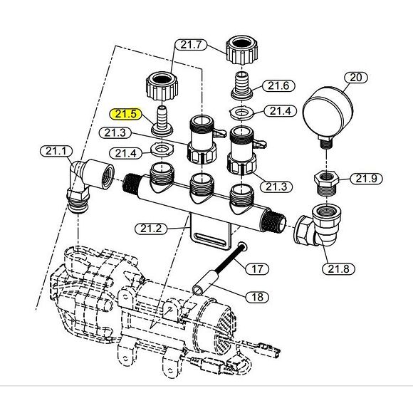 MOOSE Utløpstilkobling 3/8 Fimco/Moose sprøyteaggregat