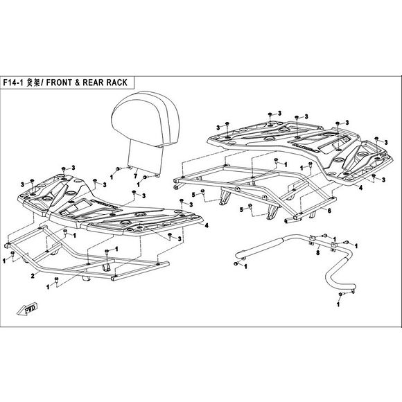 CF MOTO Deksel Latrack CF Moto 450/550/600