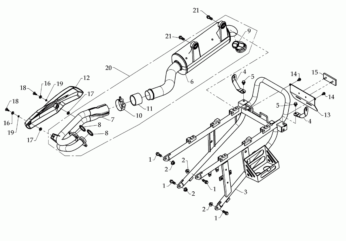DINLI Spylerbeskyttelse Eksosrør DINLI 270/300/450/600/700