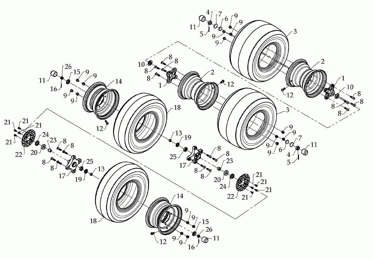 DINLI Bøssing Hjullager DINLI 270/300/450