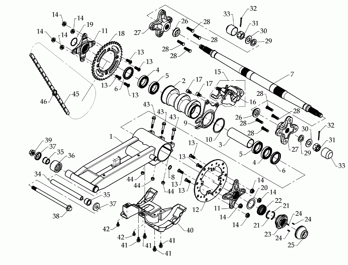 DINLI Låsering bakaksel Dinli 450