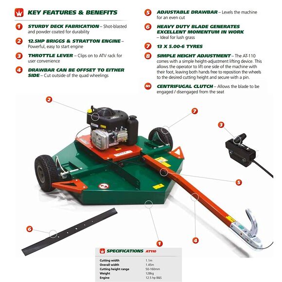 WESSEX ATV Gressklipper Wessex Country AT-110 B&S 12,5Hk 110cm