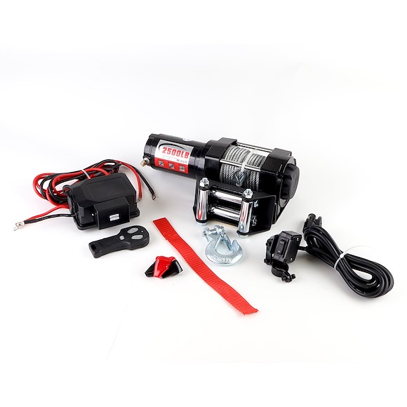 ROUGHWORX ATV-vinsj 12v 1136KG - 2500LBS stålledninger GEN II