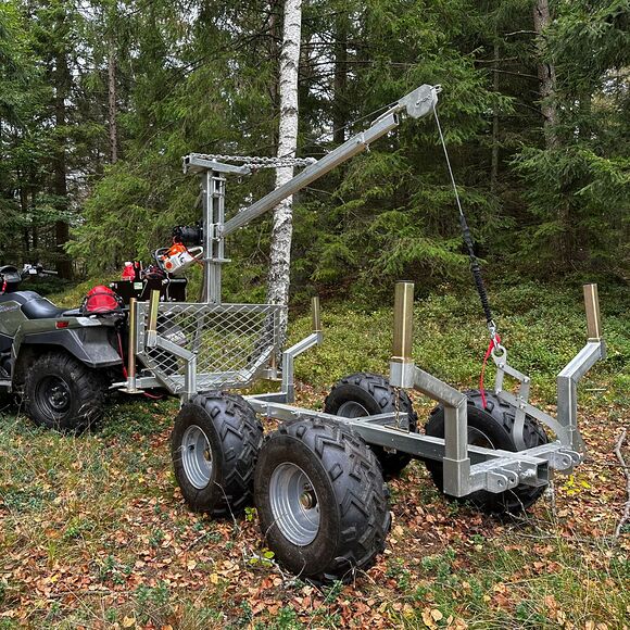 ATV-PRO ATV Tømmerhenger med Kran og Elektrisk Vinsj