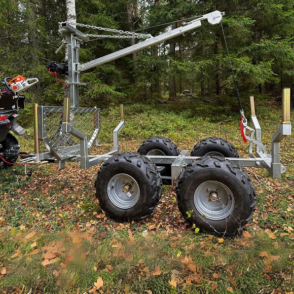 ATV-PRO ATV Tømmerhenger med Kran og Elektrisk Vinsj