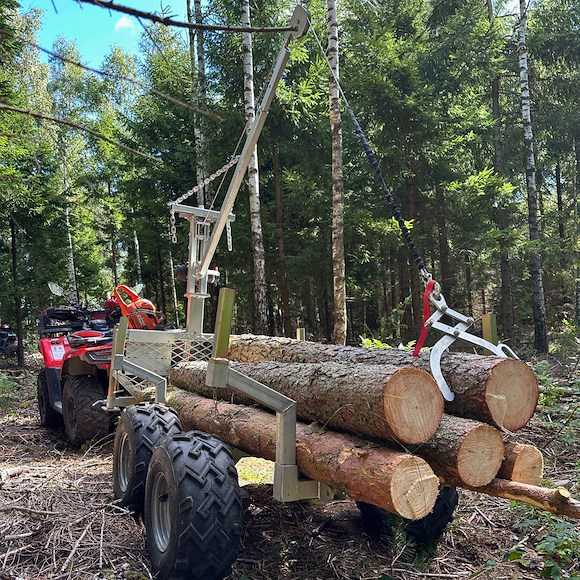 ATV-PRO ATV Tømmerhenger med Kran og Elektrisk Vinsj