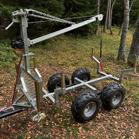 ATV-PRO ATV Tømmerhenger med Kran og Elektrisk Vinsj