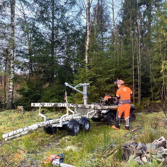 ATV-PRO ATV Tømmerhenger med Kran og Elektrisk Vinsj