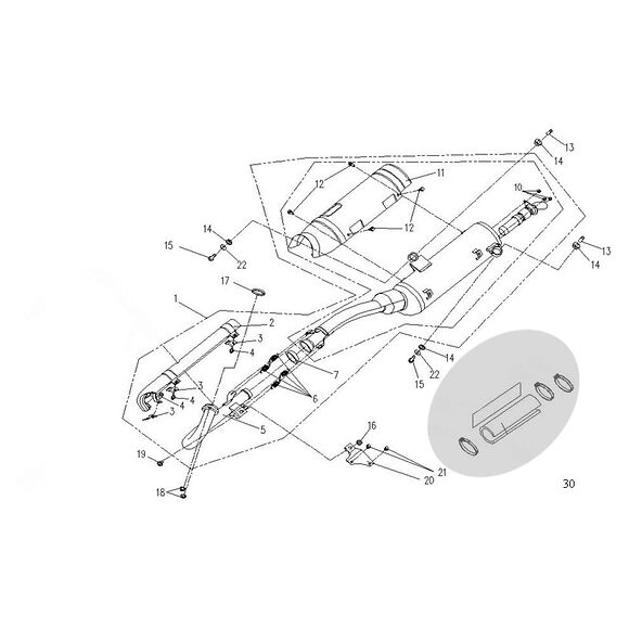 CF MOTO Eksossystem CF Moto 500/600 / Goes 520 lang/maks