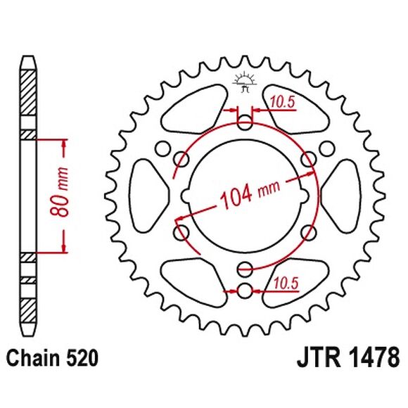 JT SPROCKETS Drev 38 tanns Polaris