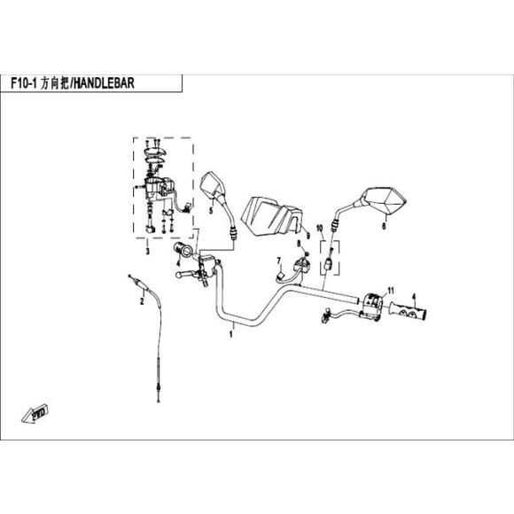 CF MOTO Ryggespeil venstre CF Moto