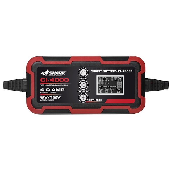 SHARK Batterilader ATV 6/12V 4A AGM/Bly/Litium IP65