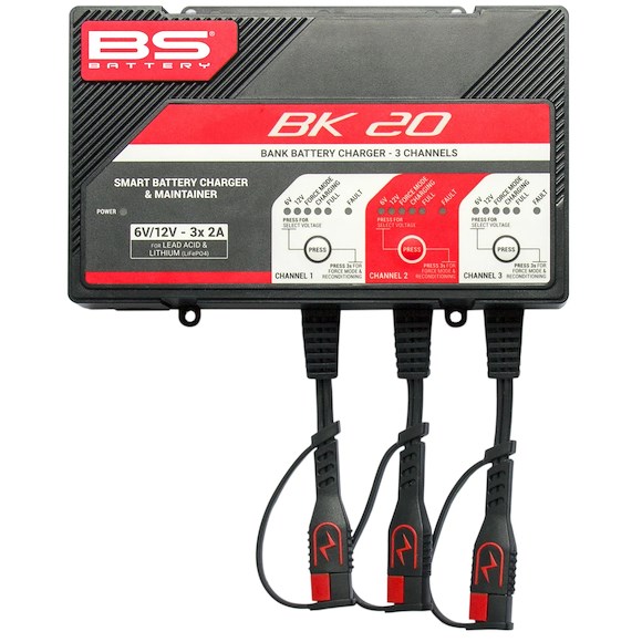 BS Batterier Batterilader BK20 6/12V 3x2A ATV, Moped & MC