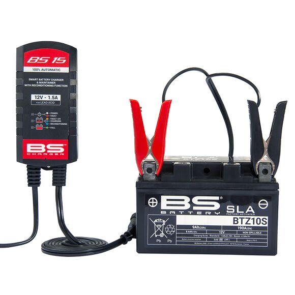 BS BATTERY Batterilader BS15 12V 1,5A ATV, Moped & MC