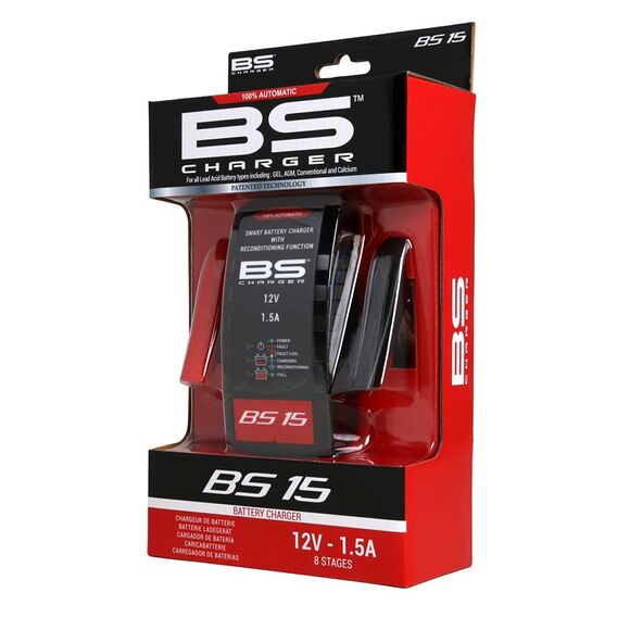 BS BATTERY Batterilader BS15 12V 1,5A ATV, Moped & MC