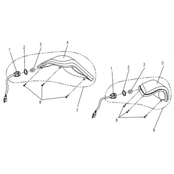 CF MOTO Blinklys bak venstre, CF Moto X5/X6 / C Force 500/600