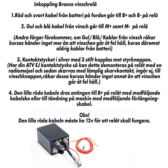 BRONCO Trådløs fjernkontroll og Vinsjrelé Bronco/A.R.T GEN II