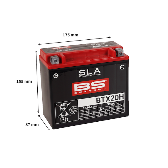 BS Batterier BS ATV Batteri BTX20 SLA 12V (YTX20)