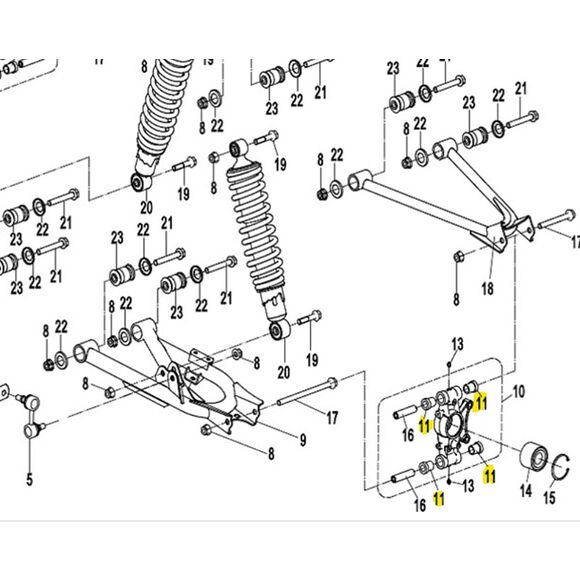 ATV LAB Hjulnav bak foringer CF Moto 450/520/625/820 Mfl.