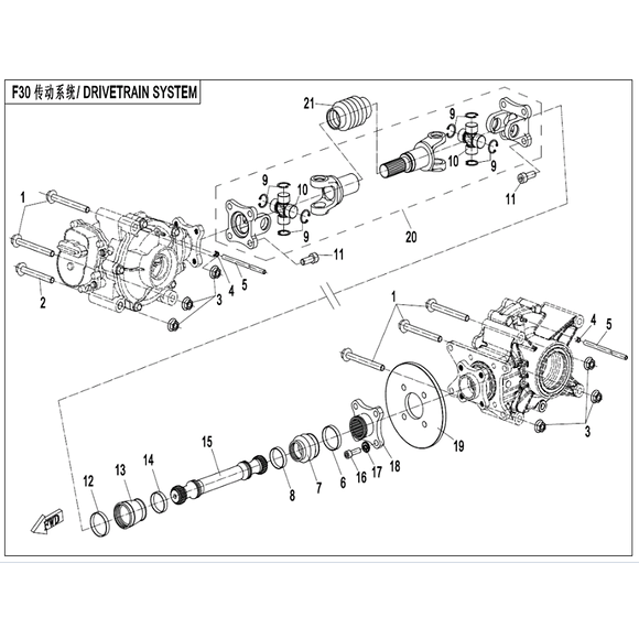 CF MOTO Kardanaksel Front CF Moto 450/520