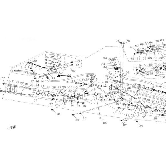CF MOTO Bremseslange mellom fotbremsesylinder og fordelerhette CF Moto 500 / Goes 520