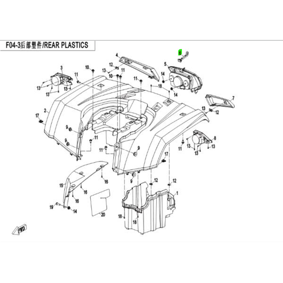CF MOTO Gummibånd for baklys CF Moto 450/520