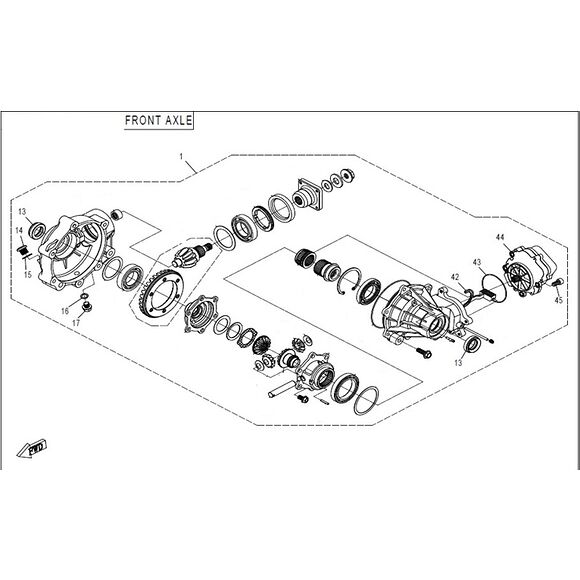 CF MOTO Oljetetning differensial foran, CF Moto 500 24 x 38 x 8