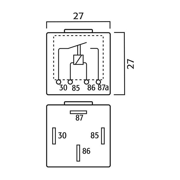 FLOSSER Minirelé 12V 30A med motstand