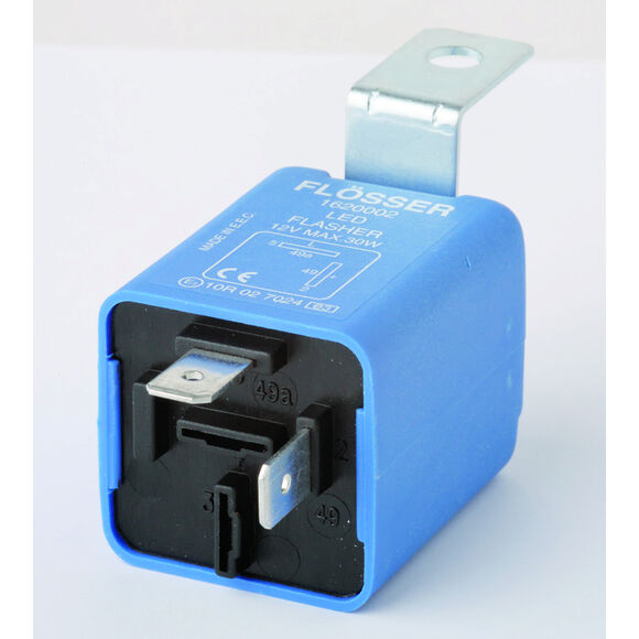 FLOSSER Blinkrelé LED 12V 2 kontakter maks 30W, 10-pakning
