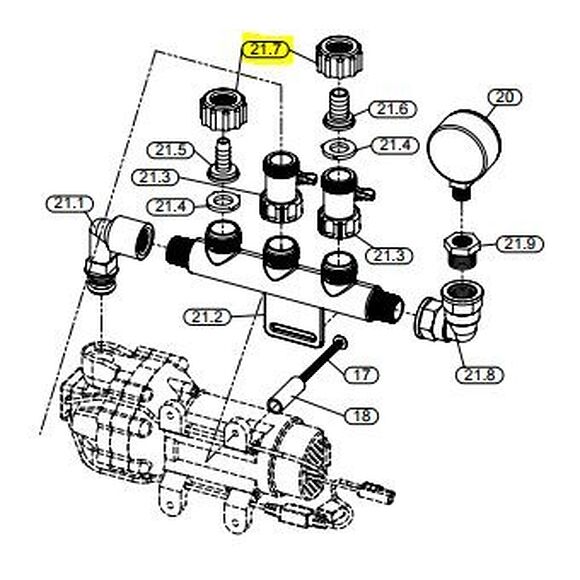 MOOSE Plastmutter 15,5 utløp Fimco/Moose sprøyteaggregat