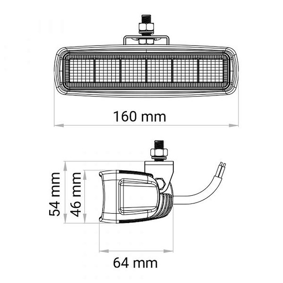 HBA 2st Arbeidsbelysning Slim Reflektor 30W / 2520 Lumen med strømledning