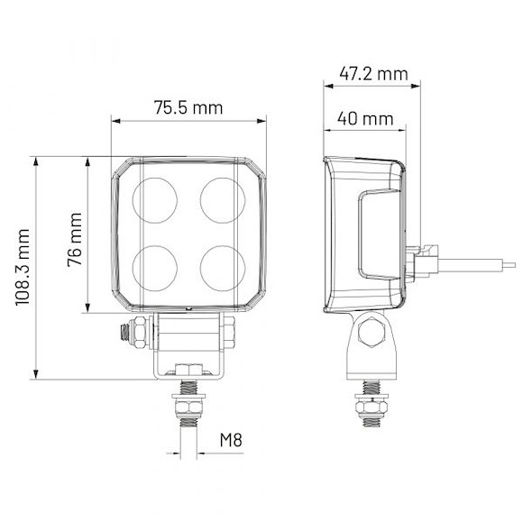 HBA LED Arbeidsbelysning 30W / 3800 Lumen