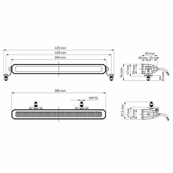 HBA Led Rampe ATV 14 tommer 80W / 7360 Lumen