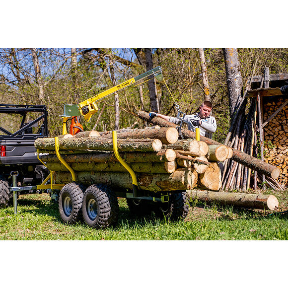 Iron Baltic (IB) IB Tømmerhenger Boggi ATV Offroad 1200 med Kran & Elektrisk Vinsj