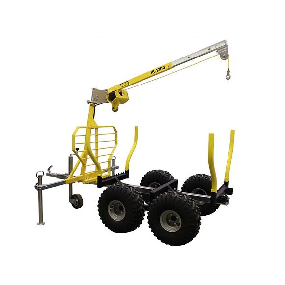 Iron Baltic (IB) IB Tømmerhenger Boggi ATV Offroad 1200 med Kran & Elektrisk Vinsj