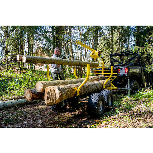 Iron Baltic (IB) IB Tømmerhenger Boggi ATV Offroad 1200 med Kran & Elektrisk Vinsj