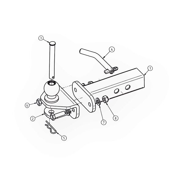 Iron Baltic (IB) Adapter til hengerfeste universal 2-tommers tilkobling