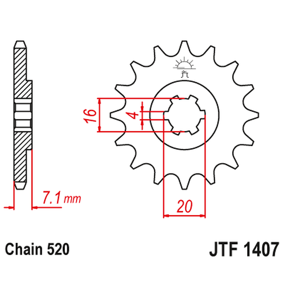 JT SPROCKETS Framdrev Suzuki og Kawasaki 80, 10-tanns
