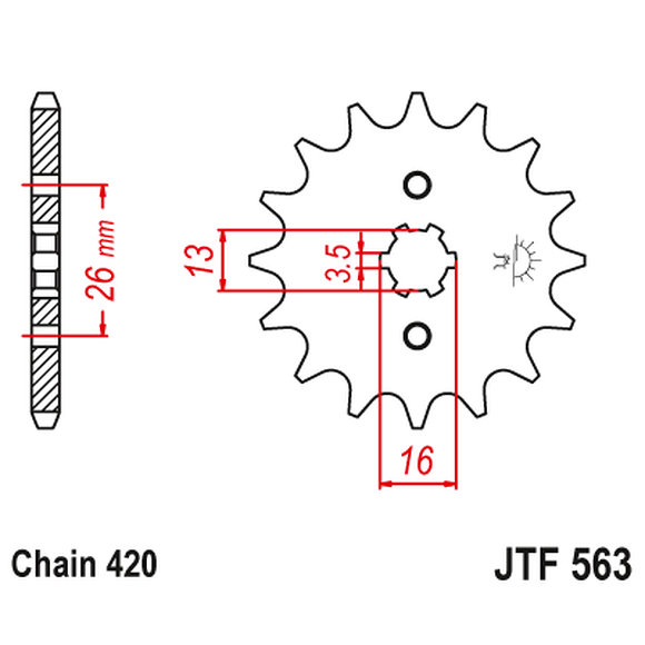 JT SPROCKETS Framdrev Suzuki LT50, 11-tanns
